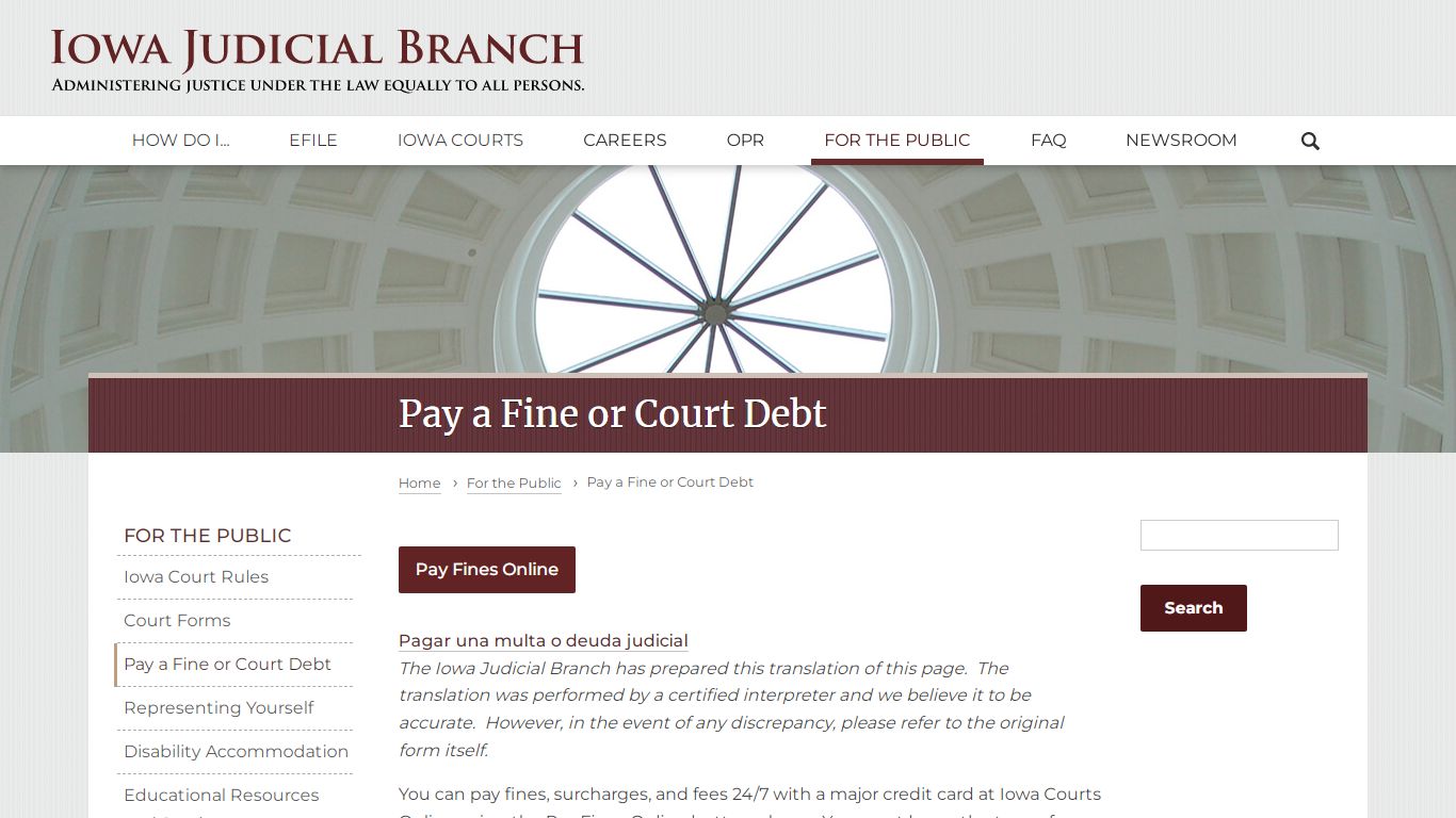 Pay a Fine | Iowa Judicial Branch